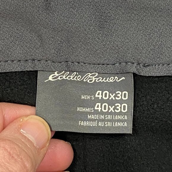 Eddie Bauer Fleece Lined Tech Pants Mens 40 x 30 Gray Water Repellent Insulated - Picture 10 of 16